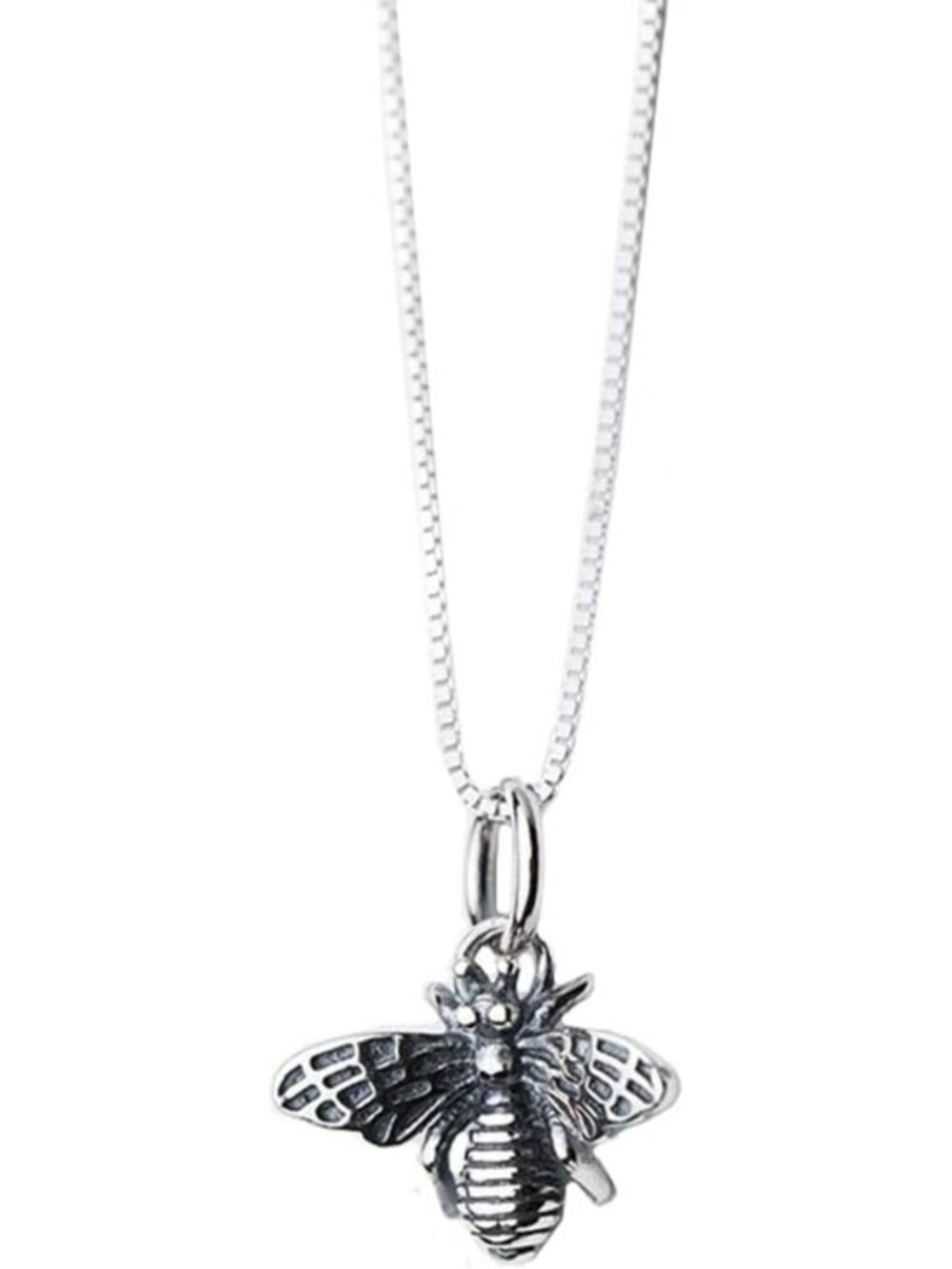 Vintage 925 Sterling Silver Bee Pendant Necklace for Women & Men - Adjustable